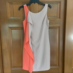 Sachin + Babi beige and coral sleeveless dress